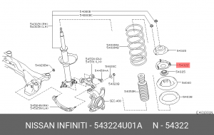 Опора амортизатора подвески 543224U01A NISSAN