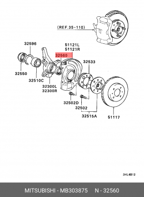 Подшипник ступицы колеса MB303875 MITSUBISHI
