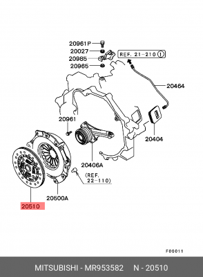 Диск сцепления MR953582 MITSUBISHI