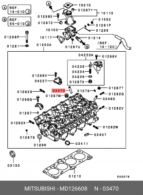 Направляющая клапана ГБЦ MD126608 MITSUBISHI