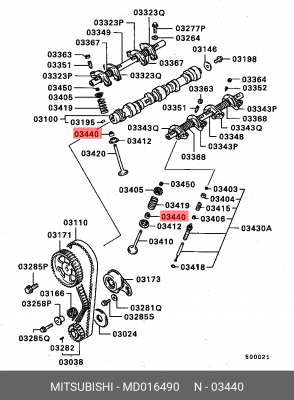 Колпачок маслосъемный MD016490 MITSUBISHI