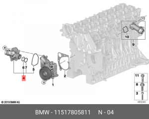 Термостат системы охлаждения 11 51 7 805 811 BMW