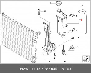Бачок расширительный системы охлаждения 17 13 7 787 040 BMW