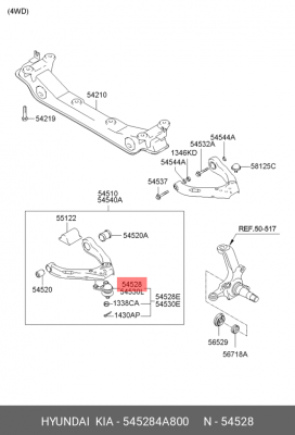 Опора шаровая подвески 545284A800 HYUNDAI KIA