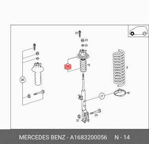 Опора амортизатора подвески A 168 320 00 56 MERCEDES BENZ