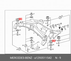 Сайлентблок задней балки A 129 351 15 42 MERCEDES BENZ