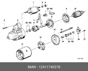 Стартер 12 41 1 740 378 BMW