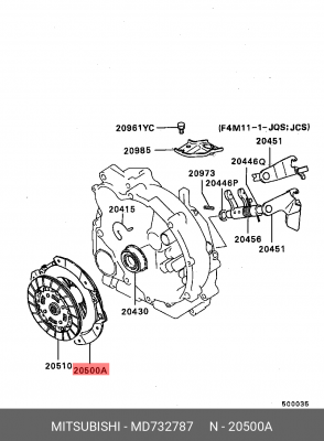 Крышка картера сцепления MD732787 MITSUBISHI