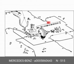 Цилиндр тормозной главный (ремкомплект) A 000 586 06 43 MERCEDES BENZ