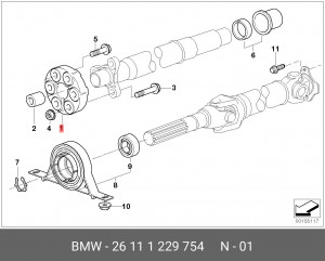 Муфта карданного вала 26 11 1 229 754 BMW