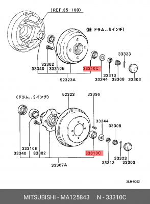 Подшипник ступицы колеса MA125843 MITSUBISHI
