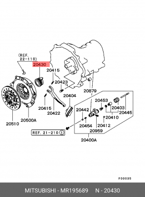 Подшипник выжимной сцепления MR195689 MITSUBISHI