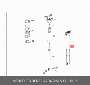 Амортизатор подвески A2043261600 MERCEDES BENZ