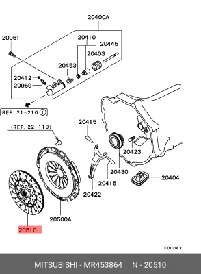Диск сцепления MR453864 MITSUBISHI
