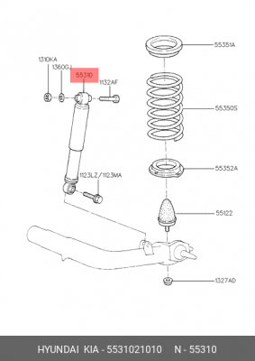 Амортизатор подвески 5531021010 HYUNDAI KIA