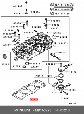 Прокладка ГБЦ MD163293 MITSUBISHI