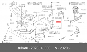 Опора шаровая подвески 20206-AJ000 SUBARU