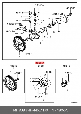 Насос ГУР 4450A173 MITSUBISHI