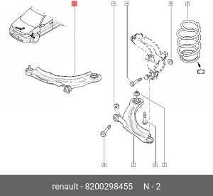 Рычаг подвески 8200298455 RENAULT