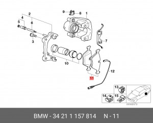 Колодки тормозные дисковые 34 21 1 157 814 BMW