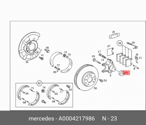 Суппорт тормозной (ремкомплект) A 000 421 79 86 MERCEDES BENZ