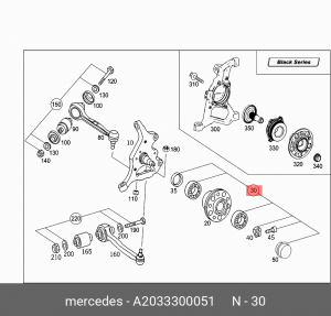 Подшипник ступицы колеса A 203 330 00 51 MERCEDES BENZ