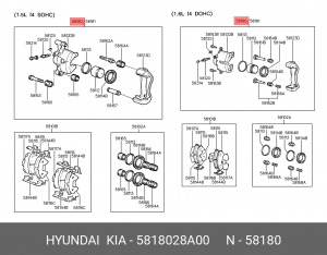 Суппорт тормозной 5818028A00 HYUNDAI KIA