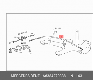 Трос ручного тормоза A6384270338 MERCEDES BENZ