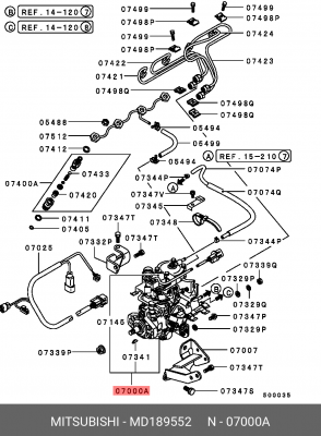 Насос ТНВД топливной системы MD189552 MITSUBISHI