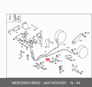 Трос ручного тормоза A6674203285 MERCEDES BENZ