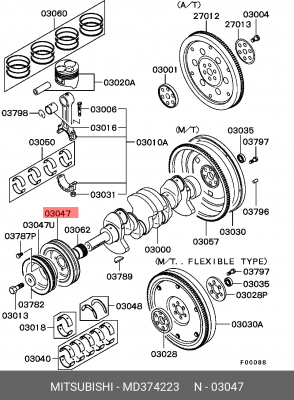 Шкив коленвала MD374223 MITSUBISHI