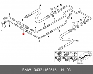 Шланг тормозной 34 32 1 162 616 BMW