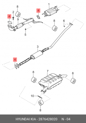 Прокладка системы выпуска ОГ 2876428020 HYUNDAI KIA