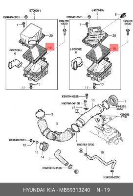 Фильтр воздушный MB593-13Z40 HYUNDAI KIA