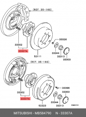Подшипник ступицы колеса со ступицей (комплект) MB584790 MITSUBISHI