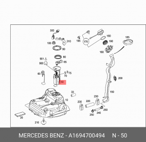 Насос электрический топливной системы в сборе A1694700494 MERCEDES BENZ