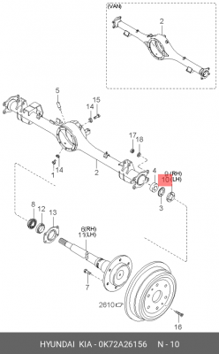 Подшипник ступицы колеса 0K72A26156 HYUNDAI KIA