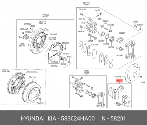 Колодки тормозные дисковые 583024HA00 HYUNDAI KIA
