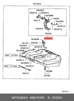 Насос электрический топливной системы в сборе MB678398 MITSUBISHI