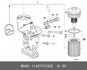 Фильтр масляный двигателя 11 42 7 512 300 BMW