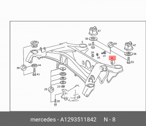 Сайлентблок задней балки A 129 351 18 42 MERCEDES BENZ