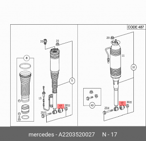 Сайлентблок A 220 352 00 27 MERCEDES BENZ