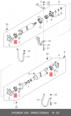 Кардан рулевой колонки 0W001-25060A HYUNDAI KIA