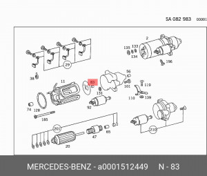 Втулка стартера A 000 151 24 49 MERCEDES BENZ