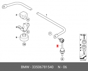 Стойка стабилизатора 33 50 6 781 540 BMW