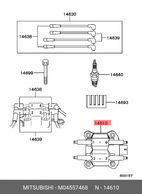 Катушка зажигания M04557468 MITSUBISHI
