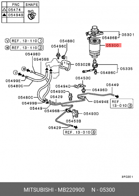 Фильтр топливный MB220900 MITSUBISHI