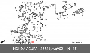 Датчик кислородный (лямбда-зонд) 36531PWA902 HONDA