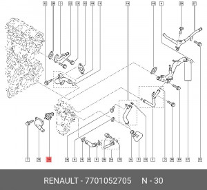Термостат системы охлаждения 7701052705 RENAULT