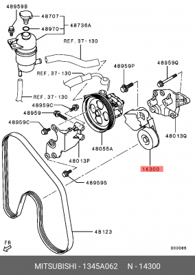Натяжитель ремня приводного в сборе 1345A062 MITSUBISHI